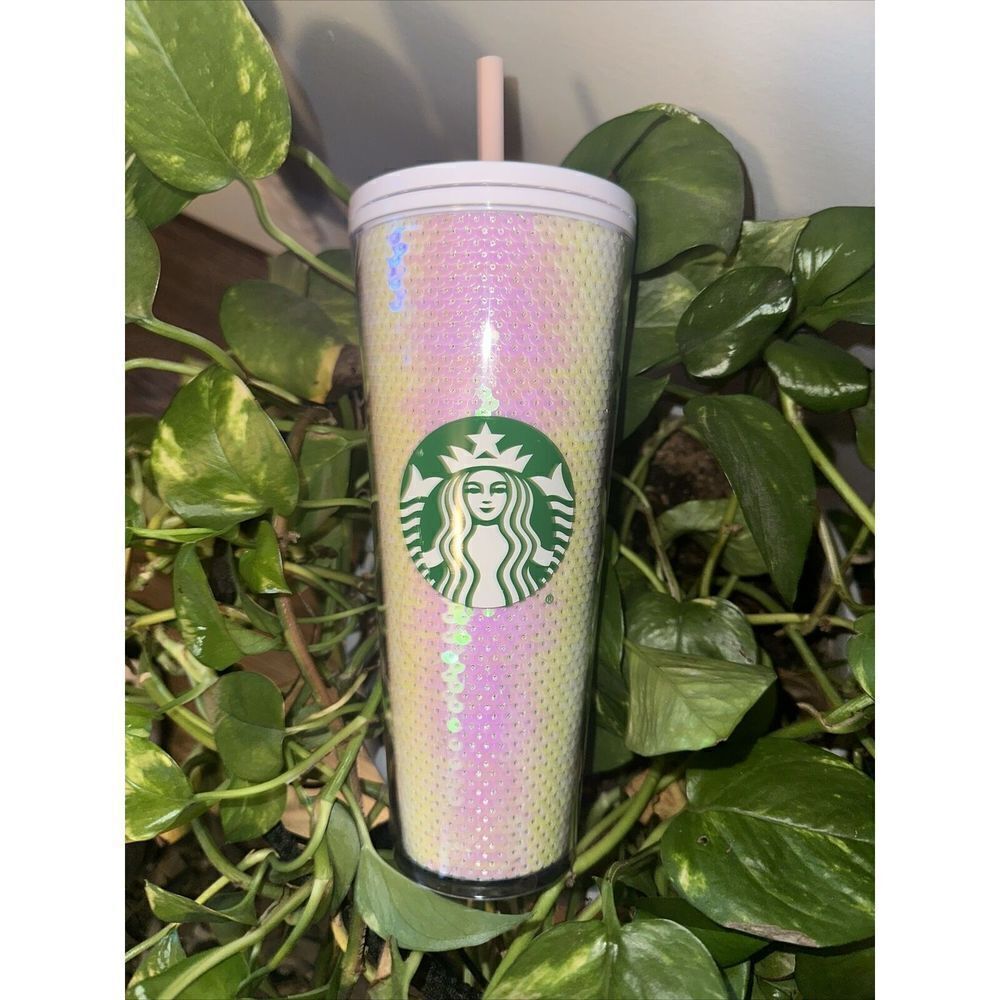 Starbucks Winter Holiday Christmas‎ 2020 White Sequin Tumbler Cup 24 oz Venti